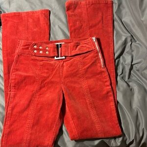 Forever 21 red courderoy flare pants size S